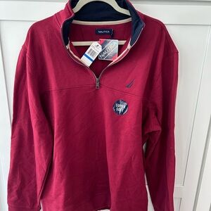 Nautica Burgundy Quarter-Zip Pullover
